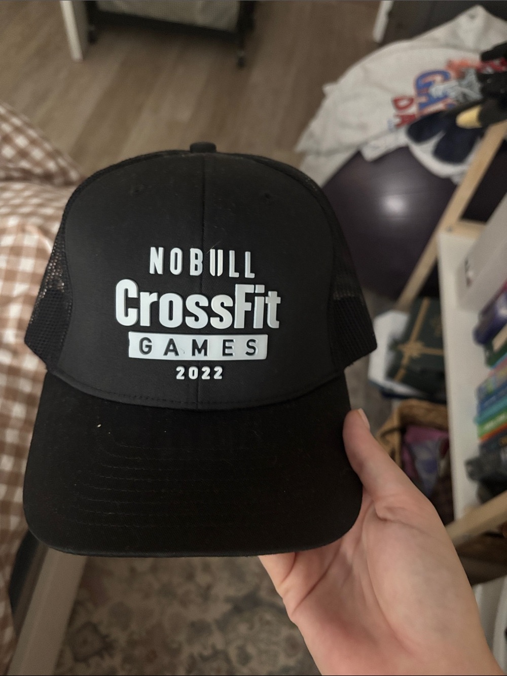 NOBULL Black Trucker Hat with White CrossFit Games Logo